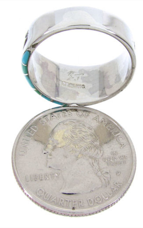 Turquoise Southwest Silver Ring Size 5-3/4 YS68262